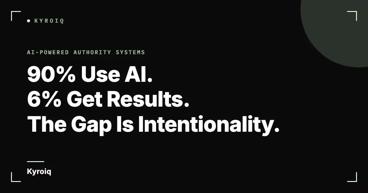 90% Use AI. 6% Get Results. The Gap Is Intentionality.