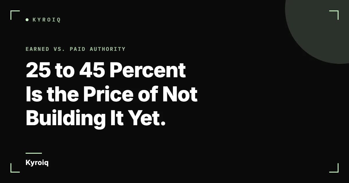 25 to 45 Percent Is the Price of Not Building It Yet.