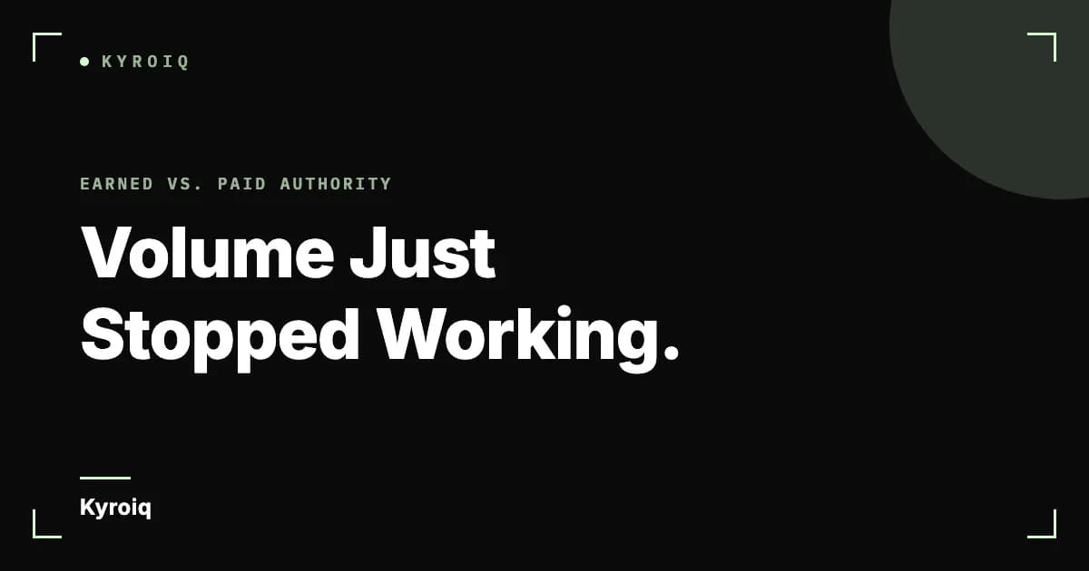 Volume Just Stopped Working.